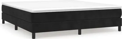 Image de Cadre de lit sans matelas noir 180x200 cm velours