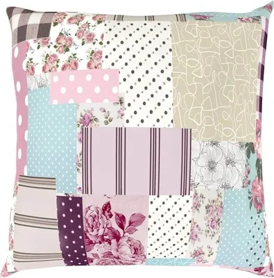 Obrázek produktu pro Kvalitex Povlak na polštář krep PATCHWORK růžový Abmessungen der Kopfkissenbezüge: 45x60cm