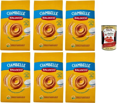Produktbild von Balocco Ciambelle Kekse zum Frühstück 6x 350g biscuits cookies kuchen + Italian Gourmet polpa 400g