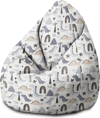 Produktbild von Dreamroots Bean Bag Sitzsack Kinder mit füllung, Bodenkissen Kinder Sitzsack, Sitzsack Kinderzimmer 70x70x105 cm, Pastel Kids Dinosaur