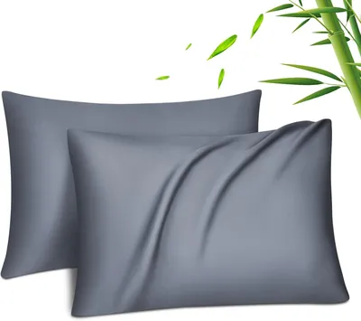 Obrázek produktu pro Bambusový povlak na polštář Lyocell, 50x75 cm, chladivý a prodyšný, šedý