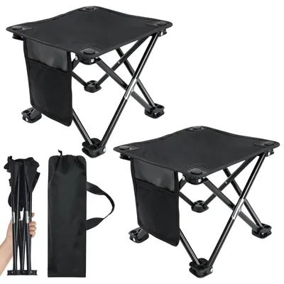 Produktbild von Set von 2 Campinghockern - Faltbar und Leichtgewicht, Bis 180 kg, Für Draußen