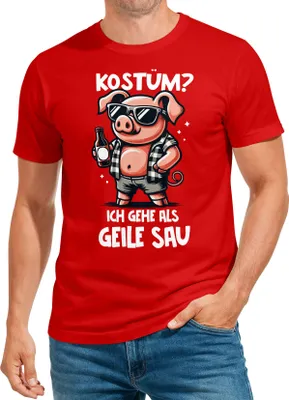 Produktbild von Herren T-Shirt Fasching Karneval Kostüm-Ersatz Verkleidung Last Minute Faschingskostüme Männer Funshirt Moonworks®