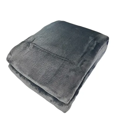 Produktbild von Flanell Wohndecke uni 150 x 200 cm anthrazit uni