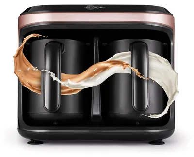 Produktbild von Karaca Hatır Hüps Düet, Türkische Kaffeemaschine, Gemahlener Kaffee, 1400 W, Schwarz, Roségold