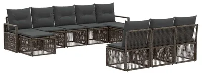 Produktbild von vidaXL Gartensofa-set 10 stk. Grau Poly-Rattan