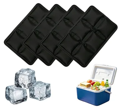 Imagen del producto de Pequeñas placas refrigerantes, juego de 4 unidades, 18 x 11,5 cm, reutilizables, ideales para llevar