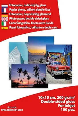 Produktbild von Fotopapier 10x15cm Glänzend 200g/m² Beidseitig 100 Blatt Albyco