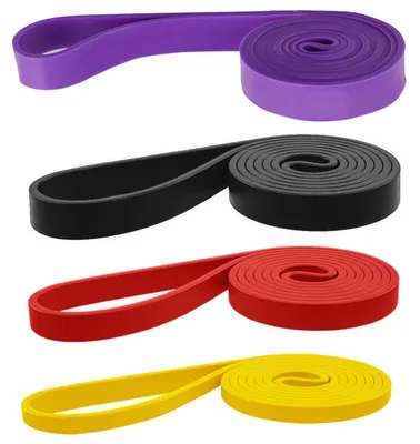 Image de Ensemble de bandes de résistance, 4 pièces, différents niveaux de résistance, pour le yoga et l'entraînement
