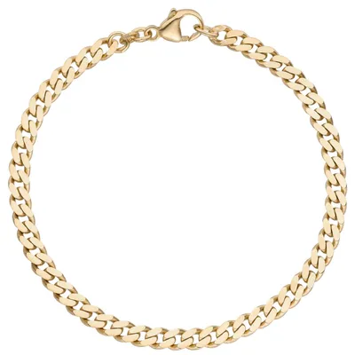 Produktbild von 4,6mm Armband Armkette Panzerkette diamantiert aus 333 Gold Gelbgold massiv 21cm