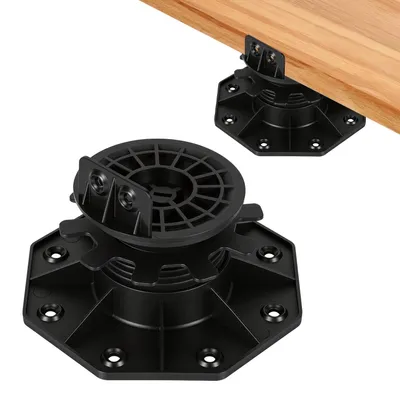 Immagine prodotto di Piedini regolabili per terrazze Peviasot, supporti a cavalletto per la struttura portante, adatti per pavimentazioni in legno composito (WPC), capacità di carico da 560 a 660 kg, altezza 40-70 mm, confezione da 10 pezzi