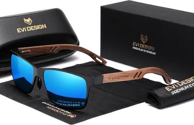 Produktbild von Polarisiertes UV400 Sonnenbrillen-Set XXL mit Etui - NERDY, blau versilbert