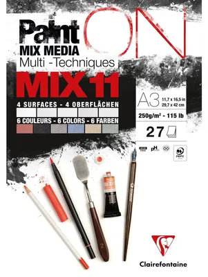 Immagine prodotto di Clairefontaine 976012C - Blocco da disegno e schizzi PaintON MIX 11, rilegato, 27 fogli