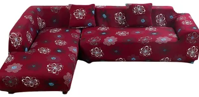 Produktbild von L-förmige Stretch-Sofabezüge Set von 2 mit Kissenbezügen