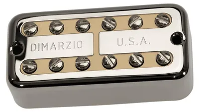 Produktbild von DiMarzio New'Tron Neck Nickel Cover with Cream Insert | Nickel Pole Pieces