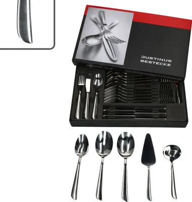 Produktbild von 35tlg Twist Komplett-Besteck-Set inkl Anlegeteile 6 Pers. Messer Gabel Löffel