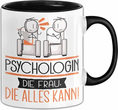 Produktbild von Psychologin Geschenk Tasse Becher Die Frau Die Allen Kann Geschenkidee für eine Psychologin Lustig (Schwarz)