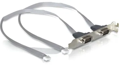 Produktbild von DeLOCK Slot bracket 2 x COM port (2 mm pitch), Silber, DB-9