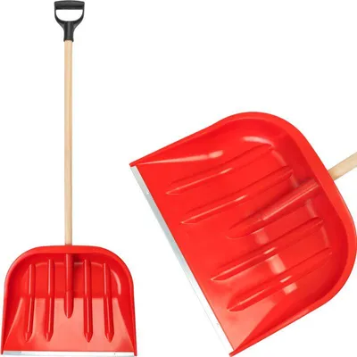 Zdjęcie produktu dla Łopata do śniegu Snowman D 470x370 mm, łopata do śniegu, Pvc, metalowa szyna, pług do śniegu, drewniany uchwyt D 100 cm, mix kolorów