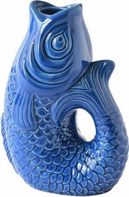 Image de Gift Company Bougeoir Monsieur Carafon S, Bougeoir en forme de poisson, Faïence, Azur, 16.2 cm, 1055303070