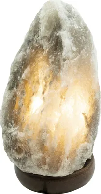 Produktbild von Tischleuchte, Salzkristalle, Naturfarben, Holz, H 19 cm
