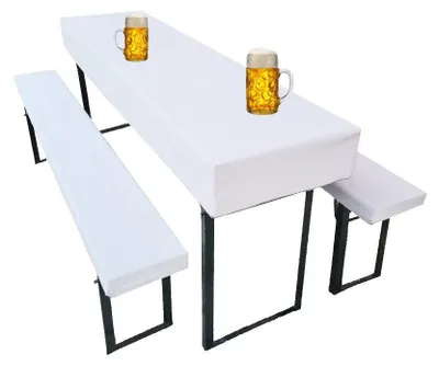 Produktbild von Biertischgarnitur-Set (3-teilig), Tischdecke und Bezüge für Bierbänke