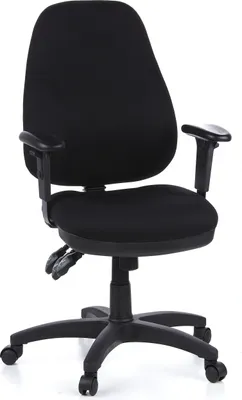 Produktbild von hjh OFFICE Profi Bürostuhl ZENIT PRO Ergonomischer Schreibtischstuhl mit Armlehnen (höhenverstellbar) Stoff Schwarz Drehstuhl für Büro, Zuhause
