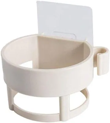 Immagine prodotto di Supporto da parete per asciugacapelli, portaoggetti da bagno, beige, scaffale