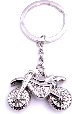Produktbild von Onwomania Motorrad Cross Bike Schlüsselanhänger Keychain Silber Metall