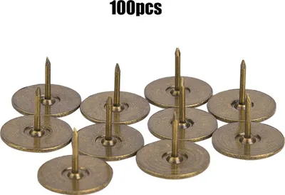 Image de 100pcs R Nails Flat Head Deco Pins f��R Sofa Meuble Accessoires 9 X 5 Mm (diam. 9 mm * longueur totale 8 mm) (diam. 11 mm * longueur totale 11 mm) (diam. 14 mm * longueur totale 20 mm) (diam
