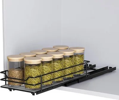 Image de Organisateur de tiroir en métal pour herbes aromatiques, cuisine, 26 x 12 x 5,5 cm, robuste
