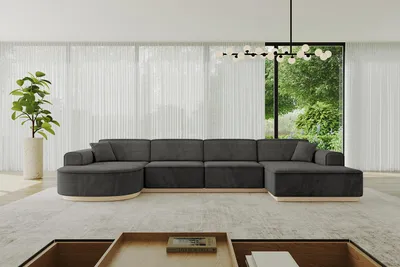 Produktbild von ALTDECOR Ecksofa in U-Form ARRIO-U2 - 388x171x83 cm Dunkelgrau - Corner Sofa Bett Eckcouch Couch L-Form Wohnlandschaft Cauchsofa