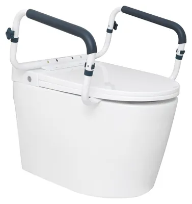 Productafbeelding van VEVOR Toiletsteun, toiletverhoger met armleuningen, verstelbare breedte 410–510 mm, draagvermogen 136 kg, stevige toiletsteun, toiletgrepen, toiletverhoger, WC-greep