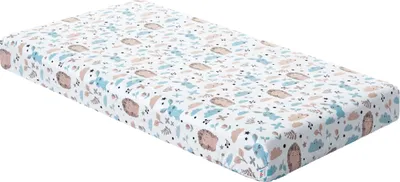 Produktbild von PillowPrim Hypoalergénne bavlnené prestieradlo do detskej postieľky s elastickým pásom pre matrace 140x70 cm pre hrúbku 10 cm Biele s ježkom