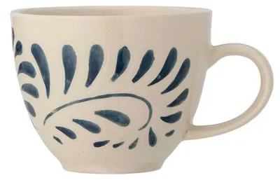 Produktbild von Bloomingville Becher HEIKKI Blau Weiß Keramik 240 ml Tasse Kaffeebecher Teebecher