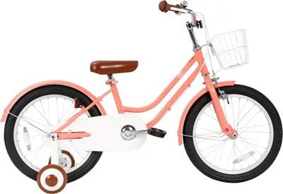 Produktbild von Kinderfahrrad 18 Zoll (46 cm) – Mit Stützrädern, Korb, Schutzblechen & Kettenschutz – Rosa