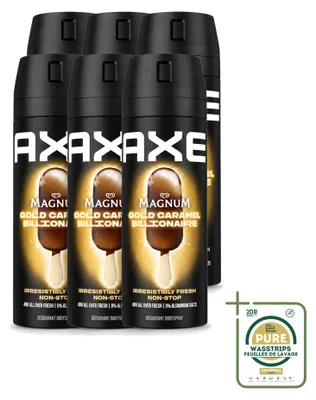 Produktbild von 6 x Axe Magnum Gold Caramel Billionaire Deodorant Bodyspray 150 ml - Vorratspackung - 6 Stücke