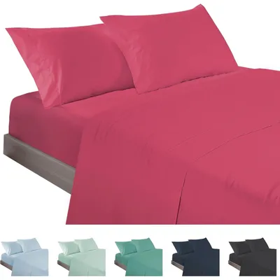 Immagine prodotto di Elzusha - Set di lenzuola composto da 4 pezzi, 160 cm - Rosso ciliegia