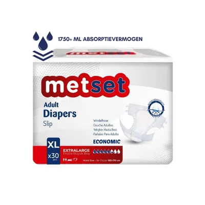 Immagine prodotto di Pannolini per incontinenza Medcare Metset - Taglia XL - 30 pezzi - Alta assorbenza e comfort - Unisex
