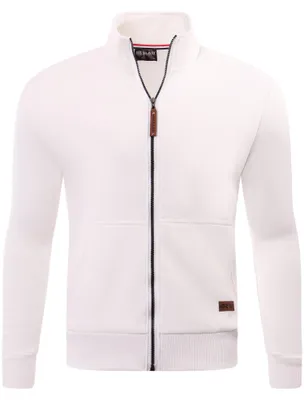 Produktbild von Reslad Sweatjacke Herren ohne Kapuze RS-1015 Weiß L