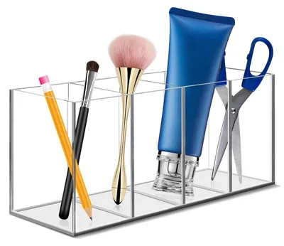 Immagine prodotto di Solidchoice - Organizer in acrilico con 4 scomparti, ideale per l'ufficio e per il trucco