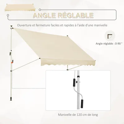 Imagen del producto de Toldo extensible - Protector solar - Marquesina - Cubierta para terraza - Alero - Altura ajustable