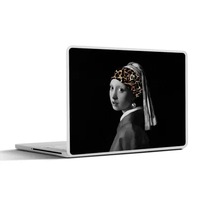 Produktbild von MuchoWow® Laptop Aufkleber Sticker Cover Kunst - Girl with a Pearl Earring - Panther 32.5x23.5 cm - Sticker für Laptop - Selbstklebend