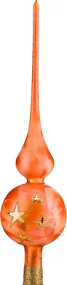 Produktbild von Weihnachtsbaumspitze Groß 35cm in Ice Orange Goldener Stern