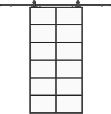 Obrázek produktu pro vidaXL Posuvné dveře s kováním černé 90x205 cm sklo ESG