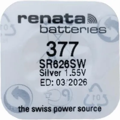 Obrázek produktu pro Baterie Renata Watch Battery 377 SR626SW 1.55v Stříbrná Oxidová