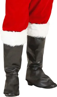 Produktbild von Stiefelstulpen mit Fell zum Weihnachtsmann Kostüm | Schwarz Weiß