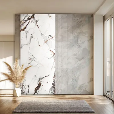 Produktbild von HEXIM Marmorplatten Optik 2 Stück 280x122 cm SPC Kunststoff Innen & Außenbereich Granit Steinoptik - Duschrückwand Küchenrückwand Spritzschutz Designpaneel (6,84 m² 2012A) A-Serie