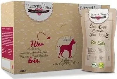 Produktbild von HerzensHund -Ente mit Gemüse, Adult, jede Rasse, Ente, Gemüse, 130 g