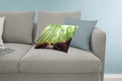Produktbild von MuchoWow® Zierkissen Sofakissen Wohnzimmer Dekokissen 60x40 cm Bambushain in Arashiyama Japan - Kopfkissen - Polster mit Foto